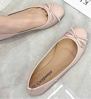 Ladies Classic Patent Leather Ballet Flat Shoes With Bowknot Design - Just The Fly Way