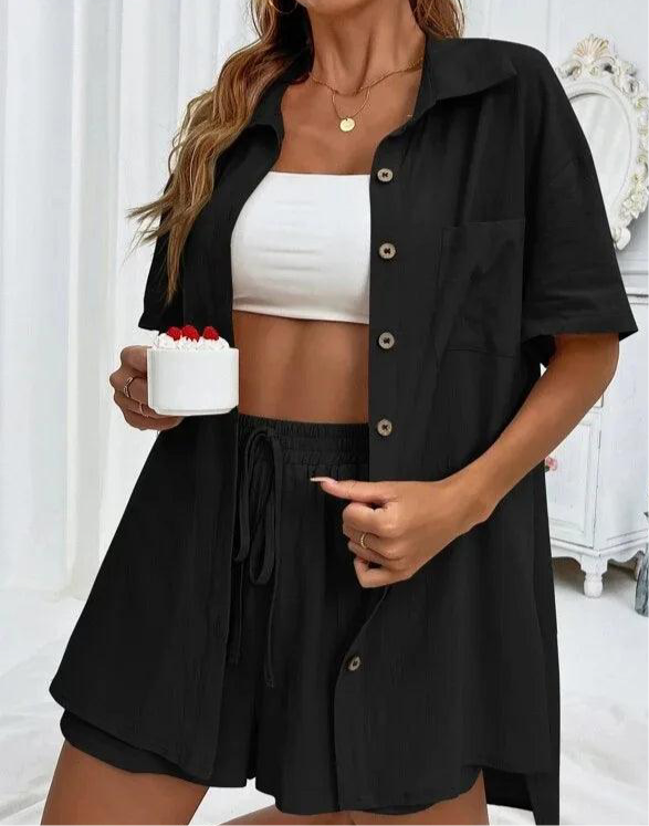 Summer Short Sleeve Shirt and Shorts, Two Piece Set - Just The Fly Way