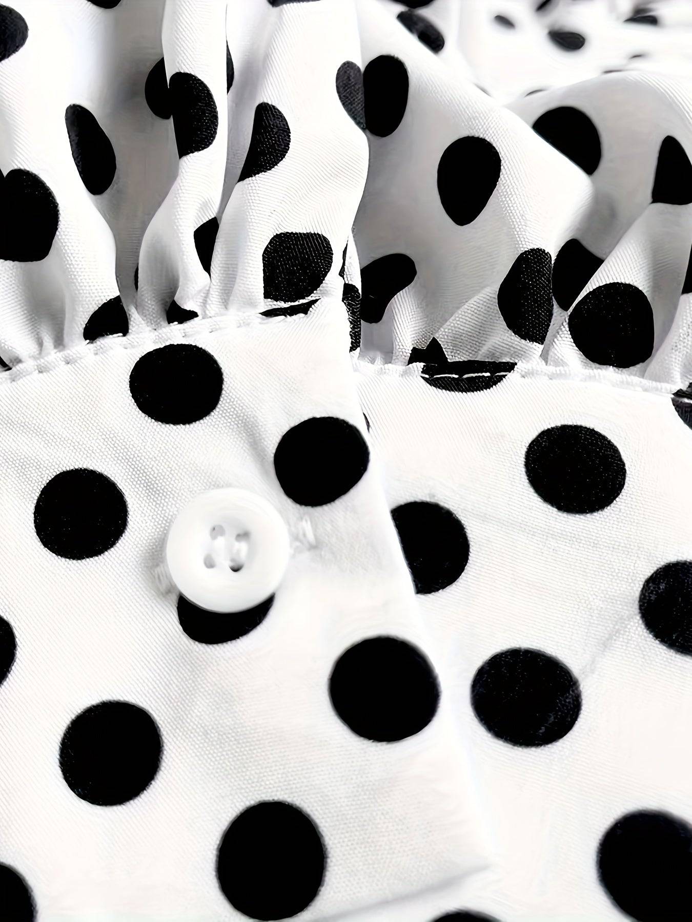 Variations of Polka Dot Print Dress, Elegant Mock Neck Long Sleeve Mini Dress, Women's Clothing by Polka Dot Print Dress, Elegant Mock Neck Long Sleeve Mini Dress, Women's ClothingApparel & Accessories > Clothing > Dressespolka-dot-print-dress-elegant-mock-neck-long-sleeve-mini-dress-womens-clothingDress