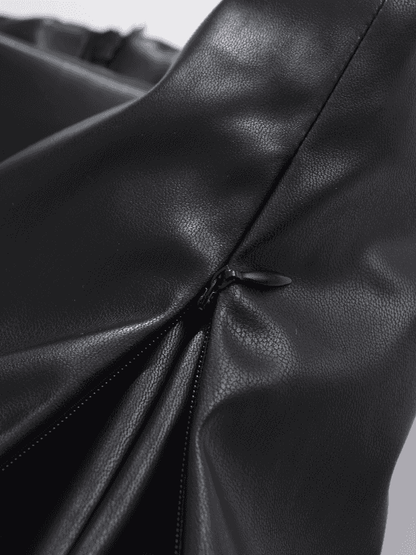 Be Bold in This Low Rise Black Mini Faux Leather Skort - Just The Fly Way