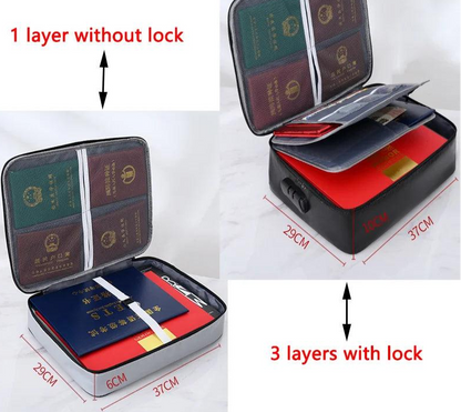 Locking Fireproof and Water Resistant Document Bag - Just The Fly Way