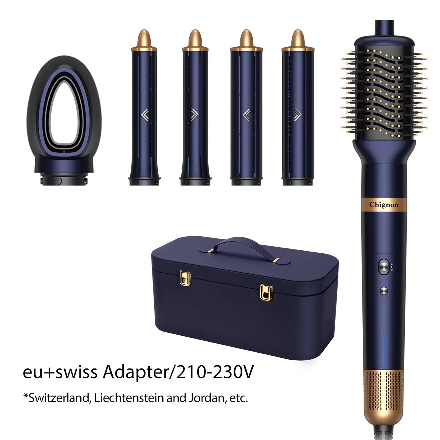Negative Ion Hair Dryer Wrap 6 in 1 Multi-Styler Powerful Hair Dryer Brush Multi-Styler Auto-Wrap Curlers For Dyson Air wrap - Just The Fly Way