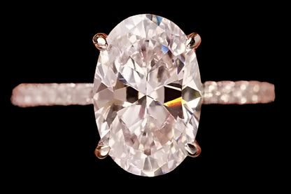Oval Cut Moissanite Ring, 18k Gold over S925 Sterling Silver For Women - Just The Fly Way