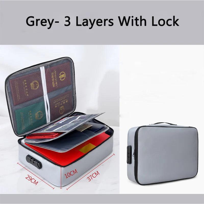 Locking Fireproof and Water Resistant Document Bag - Just The Fly Way