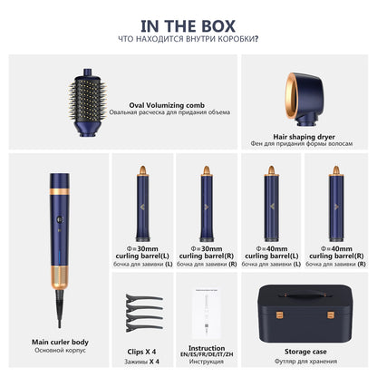 Negative Ion Hair Dryer Wrap 6 in 1 Multi-Styler Powerful Hair Dryer Brush Multi-Styler Auto-Wrap Curlers For Dyson Air wrap - Just The Fly Way