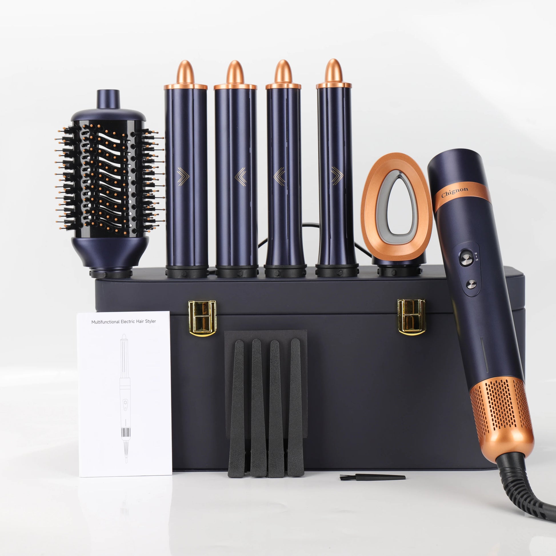 Negative Ion Hair Dryer Wrap 6 in 1 Multi-Styler Powerful Hair Dryer Brush Multi-Styler Auto-Wrap Curlers For Dyson Air wrap - Just The Fly Way