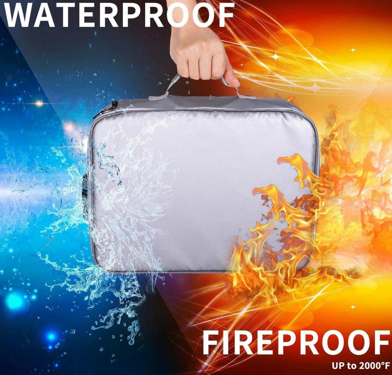 Locking Fireproof and Water Resistant Document Bag - Just The Fly Way