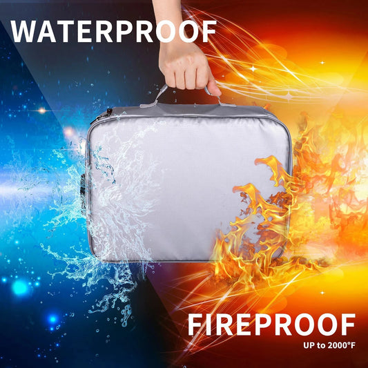 Fireproof Document Bag , Waterproof Money Pouch, Multi-Layer Card Case, Travel File Bag - Just The Fly Way
