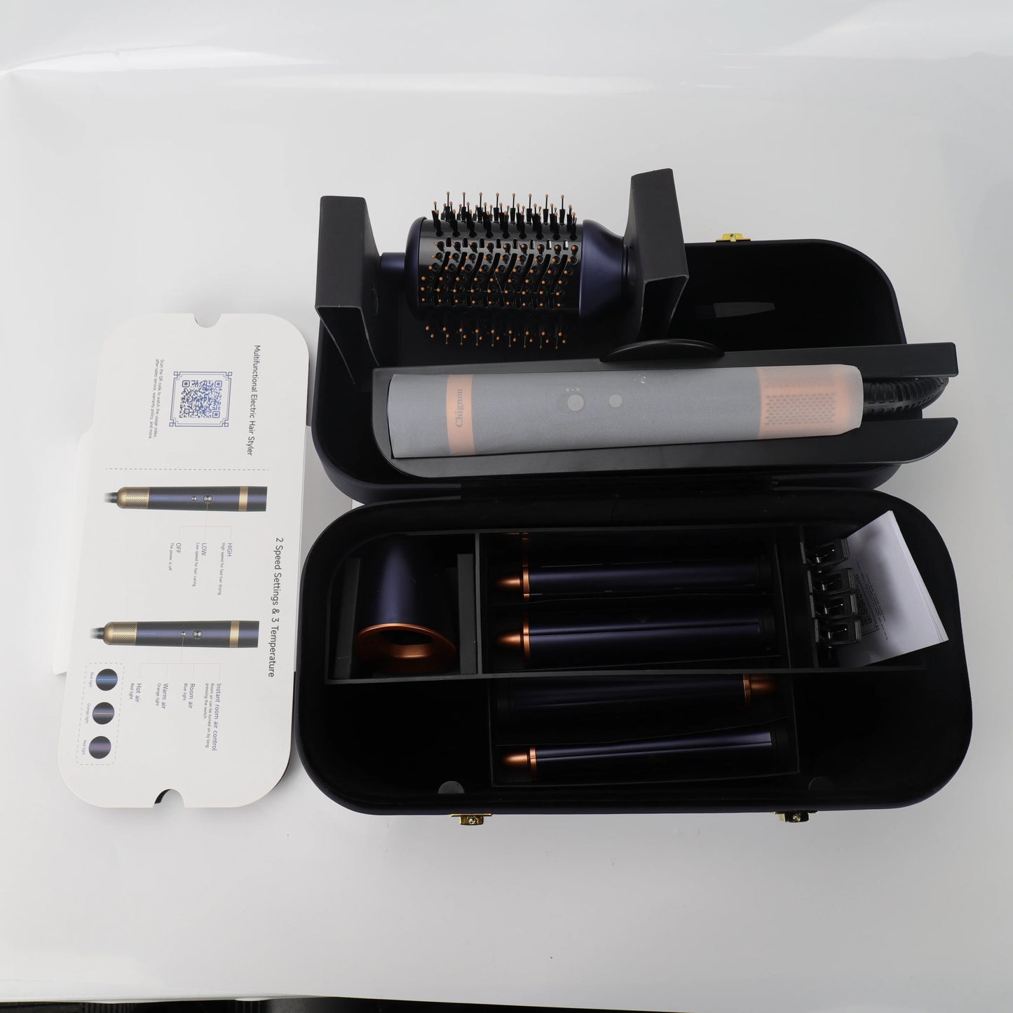 Negative Ion Hair Dryer Wrap 6 in 1 Multi-Styler Powerful Hair Dryer Brush Multi-Styler Auto-Wrap Curlers For Dyson Air wrap - Just The Fly Way