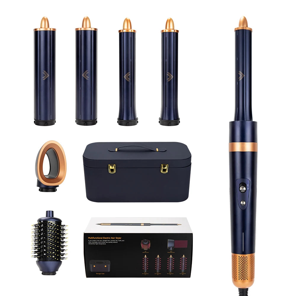 Negative Ion Hair Dryer Wrap 6 in 1 Multi-Styler Powerful Hair Dryer Brush Multi-Styler Auto-Wrap Curlers For Dyson Air wrap - Just The Fly Way