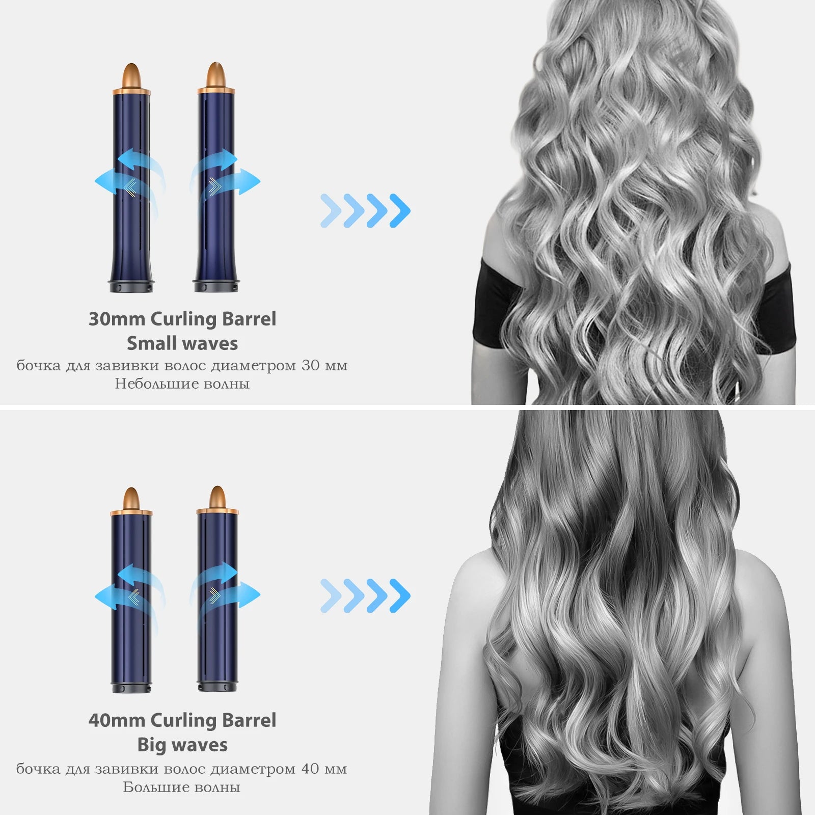Negative Ion Hair Dryer Wrap 6 in 1 Multi-Styler Powerful Hair Dryer Brush Multi-Styler Auto-Wrap Curlers For Dyson Air wrap - Just The Fly Way