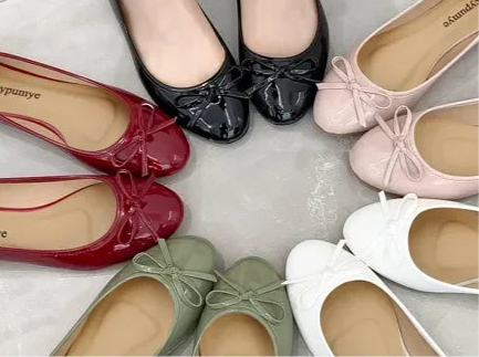 Ladies Classic Patent Leather Ballet Flat Shoes With Bowknot Design - Just The Fly Way