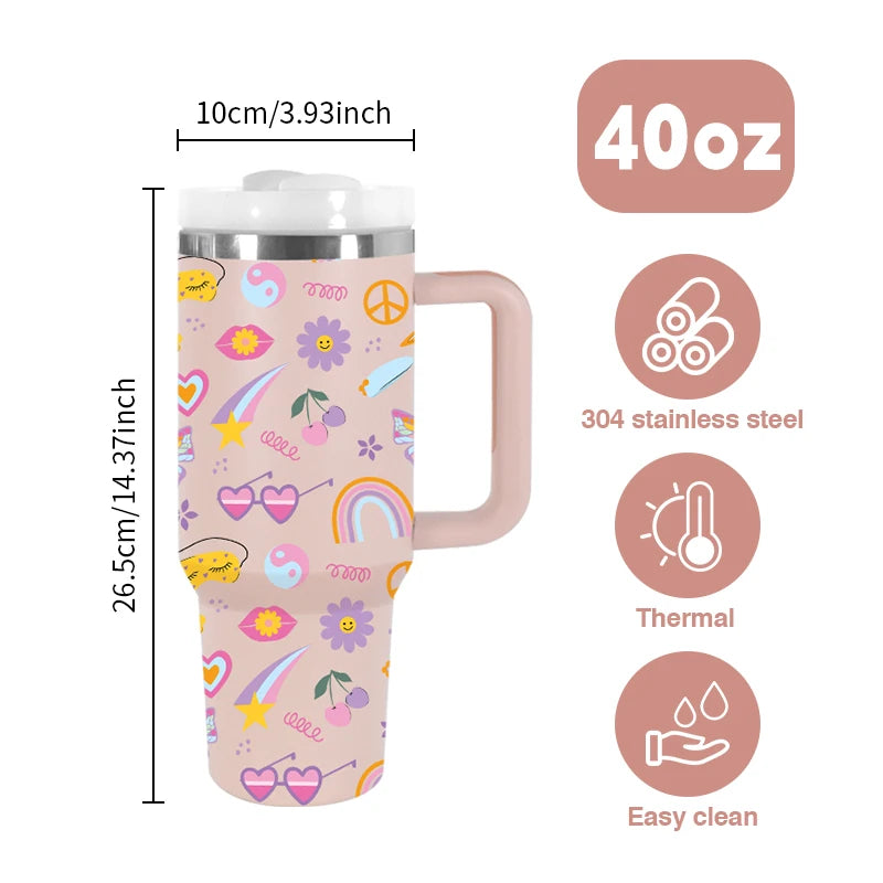 Powder Coated 40oz Tumbler with a Fun and Light-hearted Print - Just The Fly Way