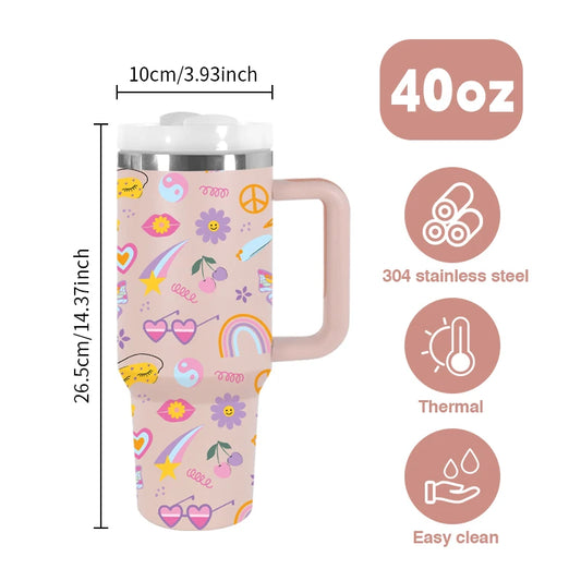 Powder Coated 40oz Tumbler with a Fun and Light-hearted Print - Just The Fly Way