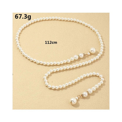Women's Fashion Thin Waist Belt, Luxury Pearl Chain Waist Chain - Just The Fly Way