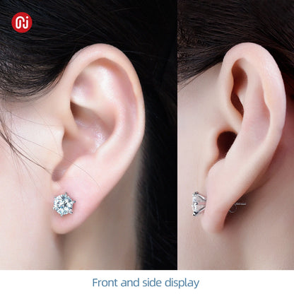 Fashionable, Bold and Beautiful DressGIGAJEWE pink White Color Moissanite 925 Sliver Plated 18K Gold Stud Earrings Jewelry  for Gift
