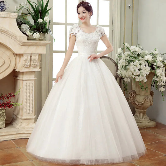 YC-X01#Lace Up Wedding Dress Prom Ball Gown Wholesale Cheap Dresses Bride Married Pregnant Wholesale Party Customize Large size
