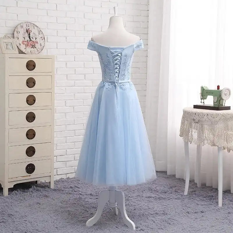 Variations of Lace-Up Off-Shoulder Blue Party Dress for Wedding, Prom, Homecoming, Mardi Gras by Lace-Up Off-Shoulder Blue Party Dress for Wedding, Prom, Homecoming, Mardi GrasApparel & Accessories > Clothing > Dresseswyhs-90l-lace-up-off-shoulder-long-middle-short-blue-ridesmaid-dresses-2025-new-sister-group-custom-party-prom-dress-toast-suitDress