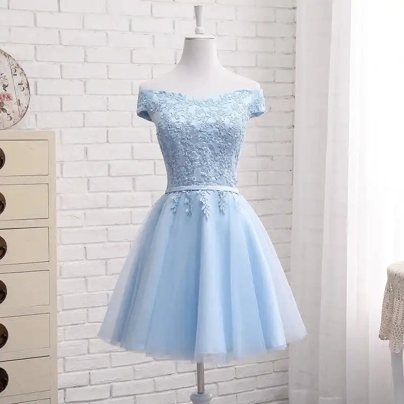 Variations of Lace-Up Off-Shoulder Blue Party Dress for Wedding, Prom, Homecoming, Mardi Gras by Lace-Up Off-Shoulder Blue Party Dress for Wedding, Prom, Homecoming, Mardi GrasApparel & Accessories > Clothing > Dresseswyhs-90l-lace-up-off-shoulder-long-middle-short-blue-ridesmaid-dresses-2025-new-sister-group-custom-party-prom-dress-toast-suitDress