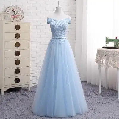 Variations of Lace-Up Off-Shoulder Blue Party Dress for Wedding, Prom, Homecoming, Mardi Gras by Lace-Up Off-Shoulder Blue Party Dress for Wedding, Prom, Homecoming, Mardi GrasApparel & Accessories > Clothing > Dresseswyhs-90l-lace-up-off-shoulder-long-middle-short-blue-ridesmaid-dresses-2025-new-sister-group-custom-party-prom-dress-toast-suitDress