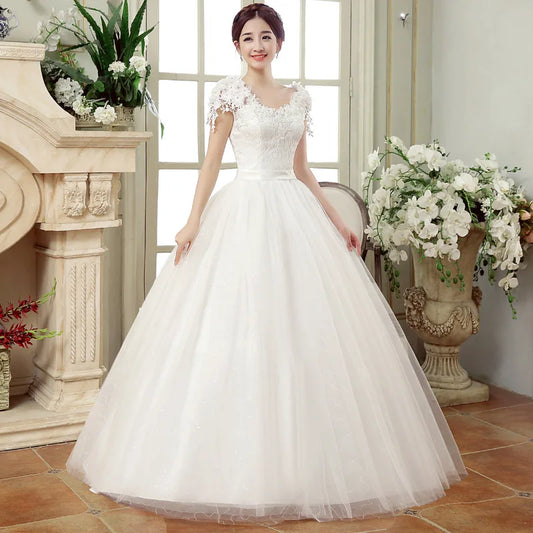 YC-X01#Lace Up Wedding Dress Prom Ball Gown Wholesale Cheap Dresses Bride Married Pregnant Wholesale Party Customize Large size