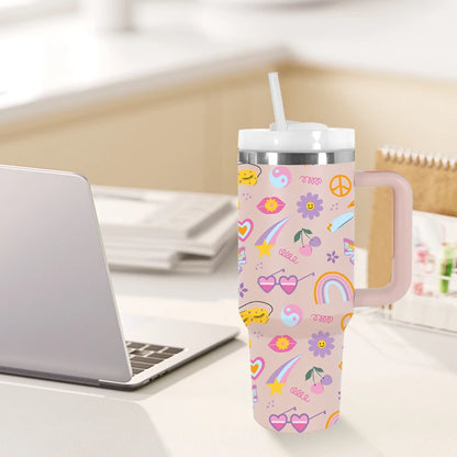 Powder Coated 40oz Tumbler with a Fun and Light-hearted Print - Just The Fly Way