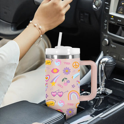 Powder Coated 40oz Tumbler with a Fun and Light-hearted Print - Just The Fly Way