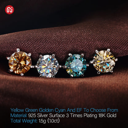 Fashionable, Bold and Beautiful DressGIGAJEWE pink White Color Moissanite 925 Sliver Plated 18K Gold Stud Earrings Jewelry  for Gift