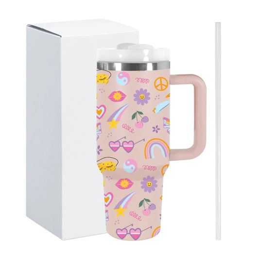 Powder Coated 40oz Tumbler with a Fun and Light-hearted Print - Just The Fly Way