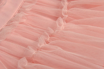 Backless Gauzy Formal Swing Dress Cake Summer Suspender Skirt
