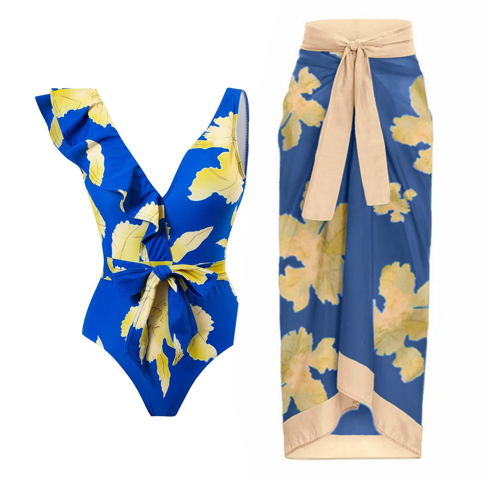 Fashion Self-Tie Dress Chiffon Niche Style One-Piece Swimsuit - Just The Fly Way