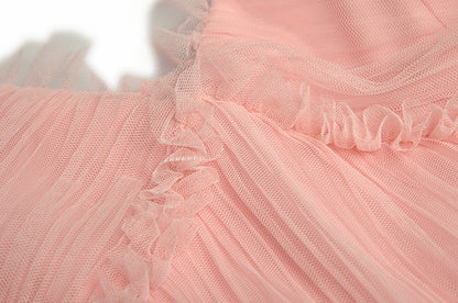 Backless Gauzy Formal Swing Dress Cake Summer Suspender Skirt