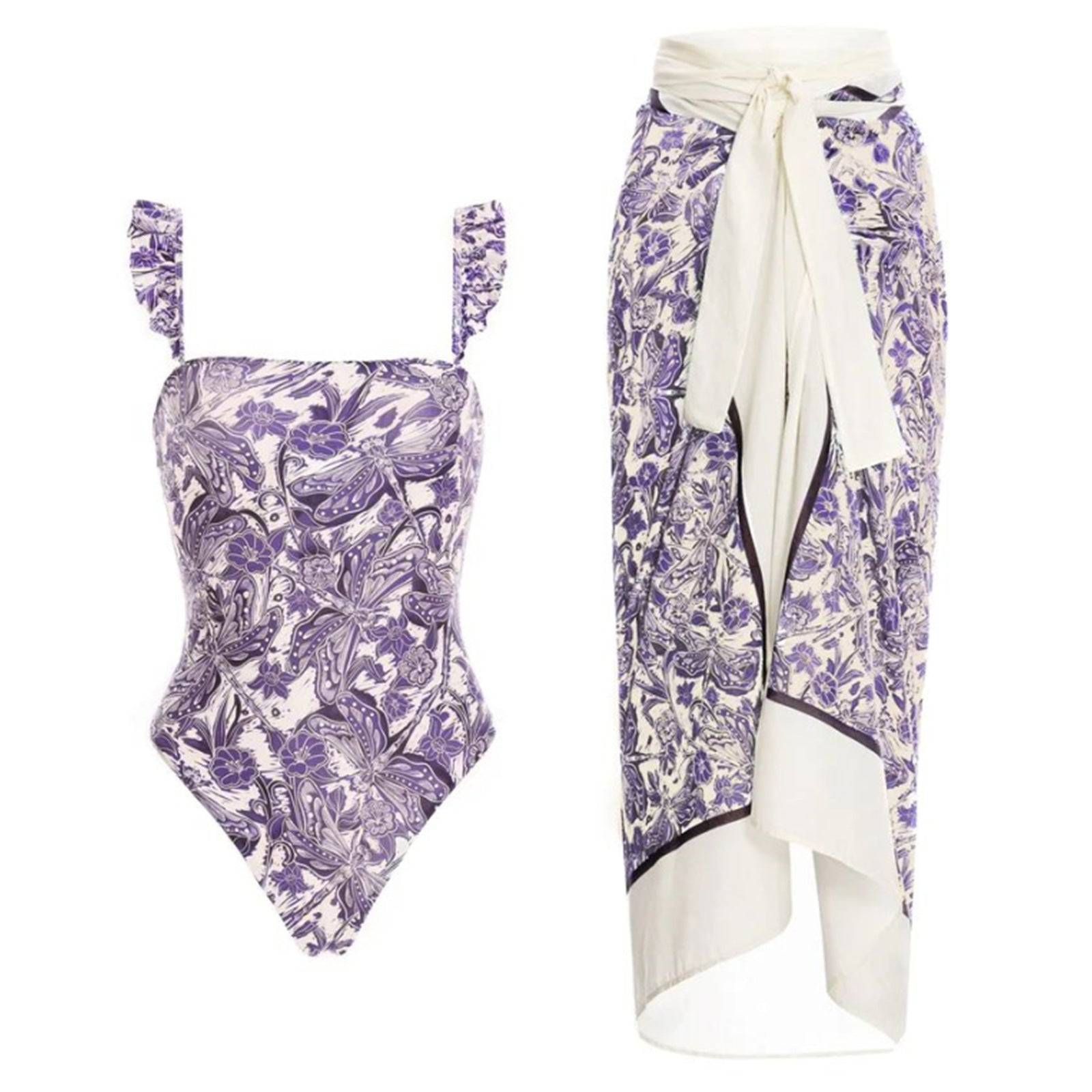 Fashion Self-Tie Dress Chiffon Niche Style One-Piece Swimsuit - Just The Fly Way