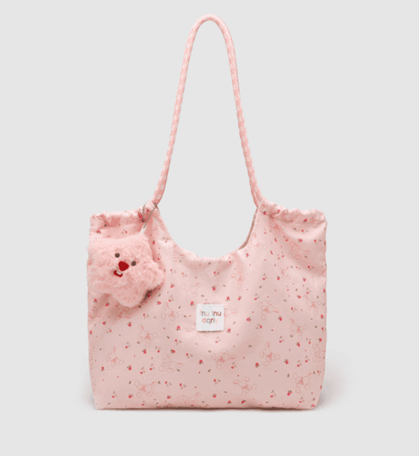 Stylish Pink Large Capacity Printed Canvas Tote Bag - Just The Fly Way
