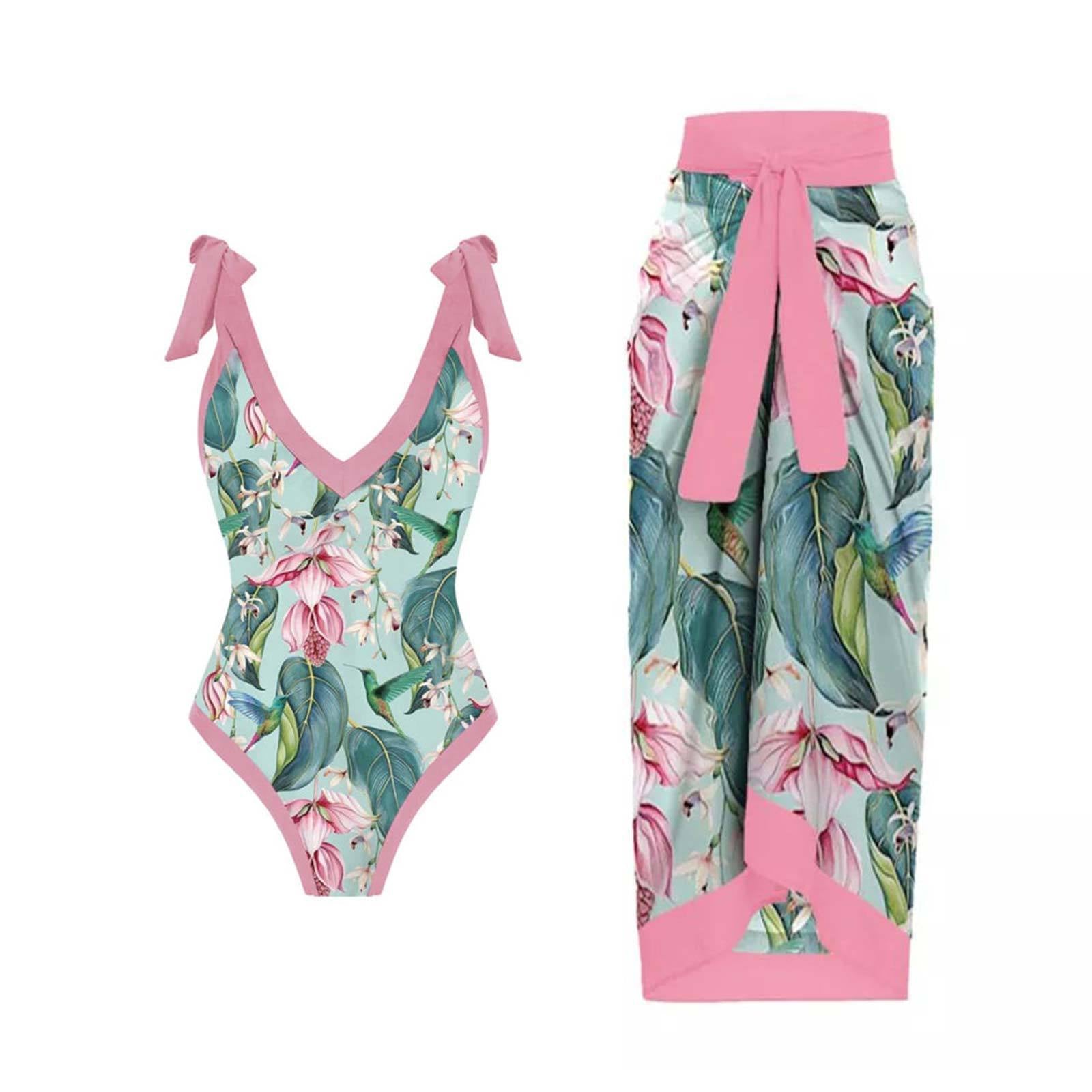 Fashion Self-Tie Dress Chiffon Niche Style One-Piece Swimsuit - Just The Fly Way