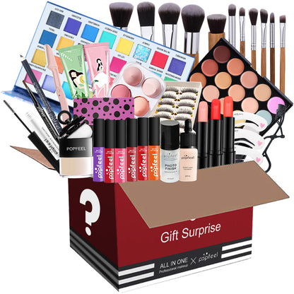 Fashionable, Bold and Beautiful DressPOPFEEL All-in-One Makeup Kit Gift Set with Eyeshadow Palette Foundation Lip Gloss Blush Brushes Eyeliner and More Beauty Gifts