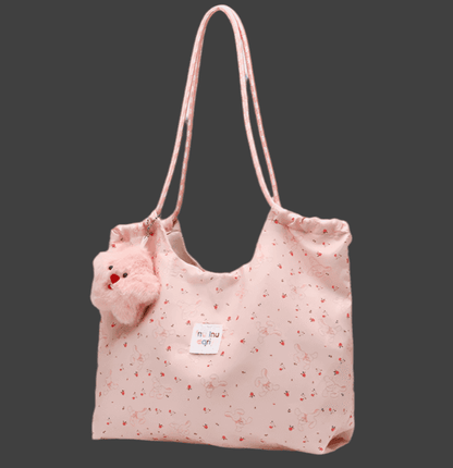 Stylish Pink Large Capacity Printed Canvas Tote Bag - Just The Fly Way