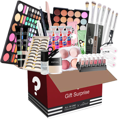 Fashionable, Bold and Beautiful DressPOPFEEL All-in-One Makeup Kit Gift Set with Eyeshadow Palette Foundation Lip Gloss Blush Brushes Eyeliner and More Beauty Gifts