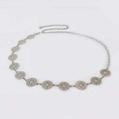 Boho Hollow Out Metal Round Chain Belt - Just The Fly Way