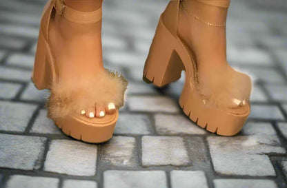 Women's Chunky Heel Peep Toe Platform Sandals - Summer Comfort & Style - Just The Fly Way