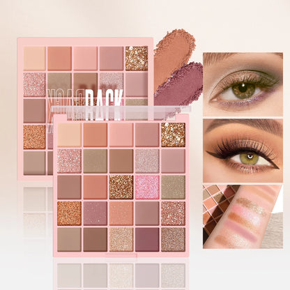Fashionable, Bold and Beautiful Dress25 Colors Eyeshadow Palette High Gloss Cement Grey Rose Brown Color Tone Matte Glitter Daily Makeup Dry Rose Eyeshadow For Music