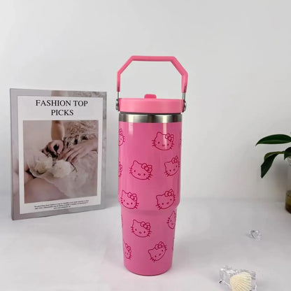 Charming, practical, and oh-so-cute: Discover hydration made fun with the 30oz Hello Kitty stainless steel mug—perfect for every adventure