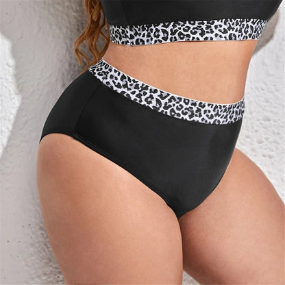 0XL - 4XL Splicing Bikini Plus Size Large Size Swimwear Women Swimsuit Female Two-pieces Bikini set Bather Bathing Suit V3785B - Just The Fly Way