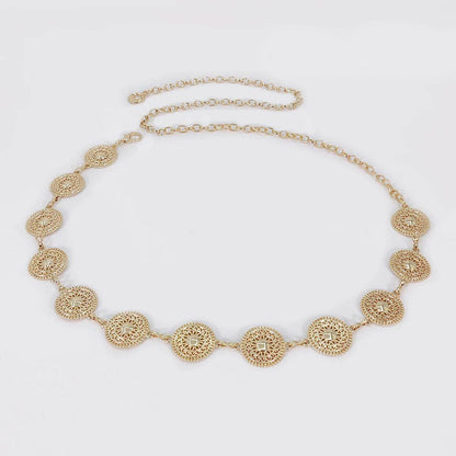 Boho Hollow Out Metal Round Chain Belt - Just The Fly Way