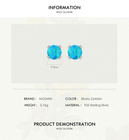 Fashionable, Bold and Beautiful DressMODIAN 925 Sterling Silver Fashion Stylish Natural Opal Stud Earrings For Women Girl Fine Jewelry Anniversary Gifts Accessories - Just The Fly Way