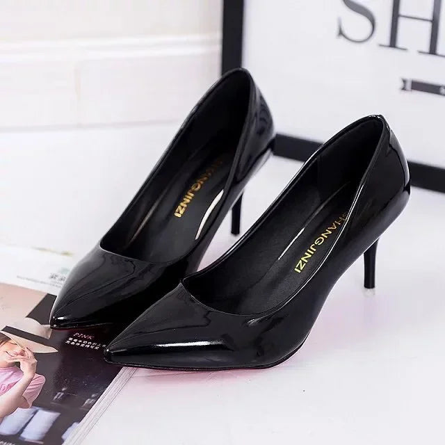 Fashionable, Bold and Beautiful DressBig Size Women's Boat Shoes Faux Suede High Heels Pointed Toe Pumps Stilettos Basic Pump for Female White Black Red Pink Blue