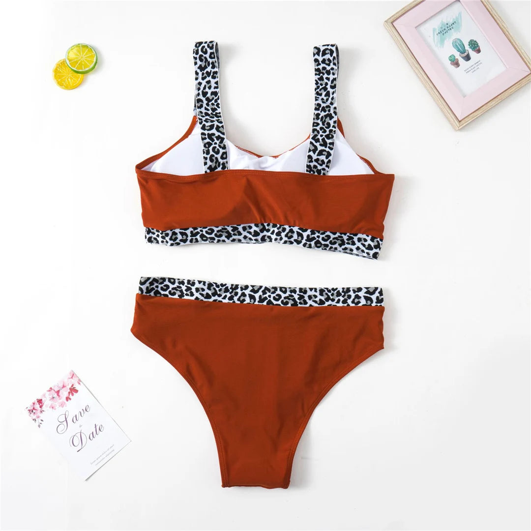 0XL - 4XL Splicing Bikini Plus Size Large Size Swimwear Women Swimsuit Female Two-pieces Bikini set Bather Bathing Suit V3785B - Just The Fly Way