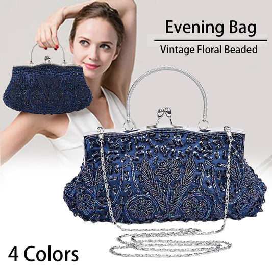 Fashion Retro Women Evening Bags Beaded Ladies Clutch Purse Shoulder Chain Wedding Party Women's Handbag Purses and Handbags - Just The Fly Way