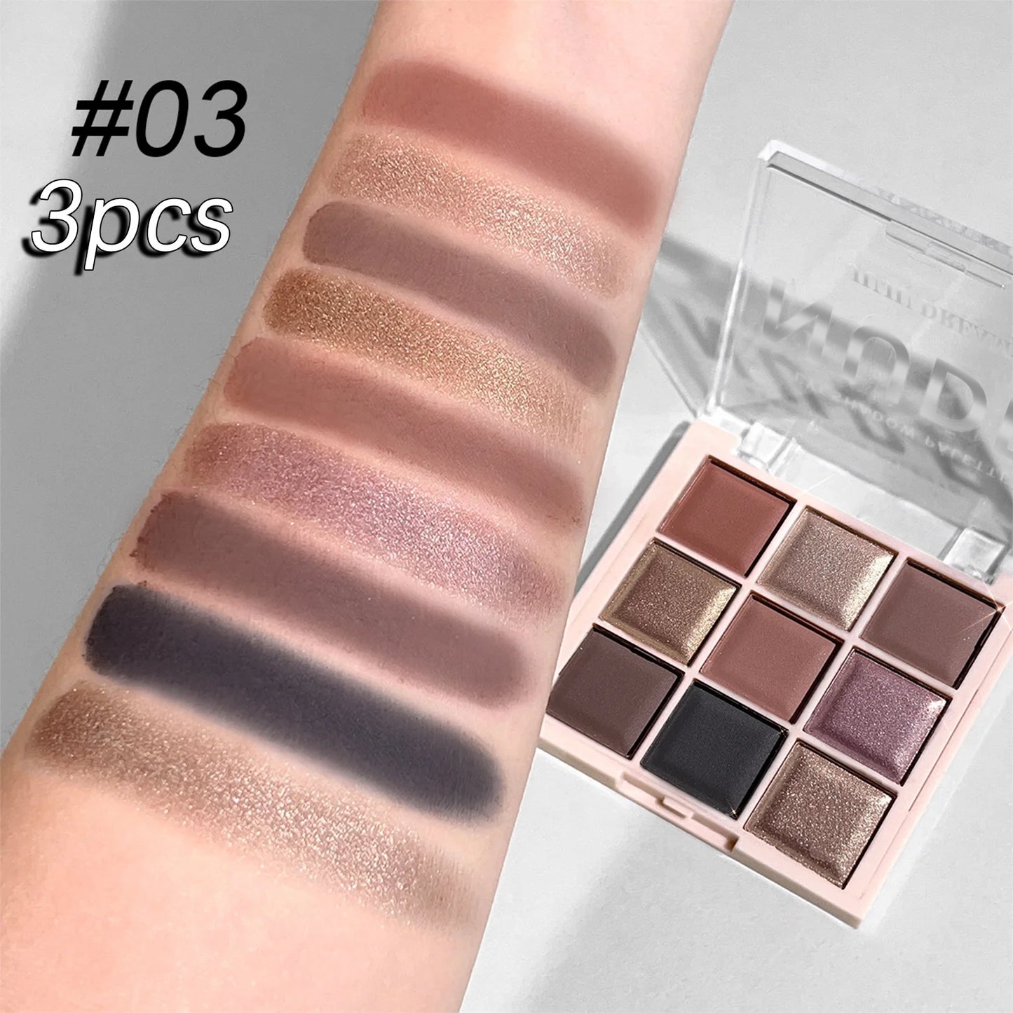 Fashionable, Bold and Beautiful DressJUJU DREAM 9-Color Eyeshadow Palette, Matte & Shimmer Finish, Soft Milk Tea Tones, Compact & Easy for Daily Student Makeup