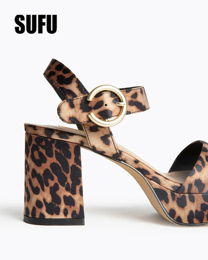 SUFU Summer solid color sandals Fashion platform heels - Just The Fly Way